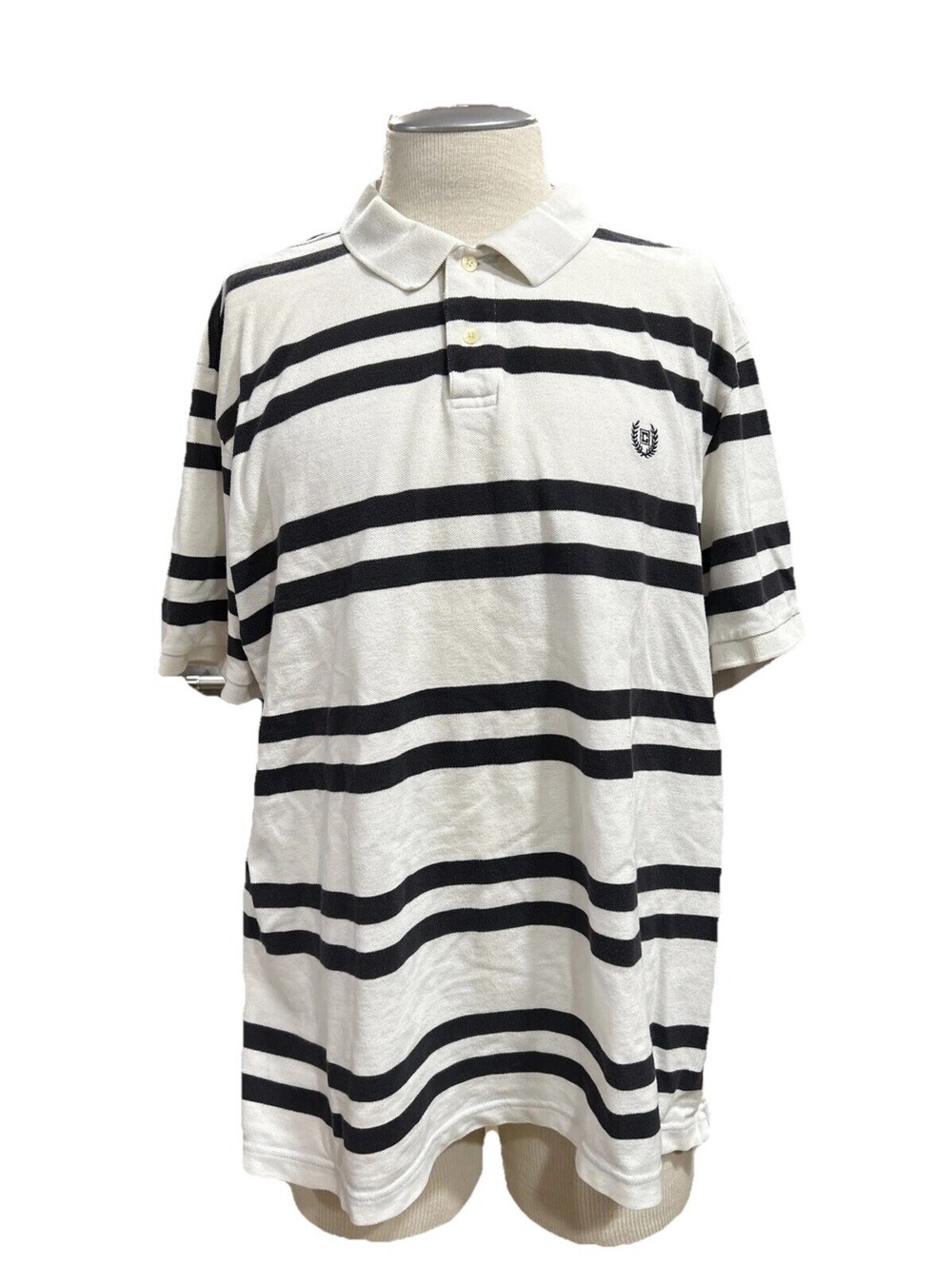Chaps Est. 1978 Vintage Mens Polo Shirts XXL/TTG/EEG Black/White